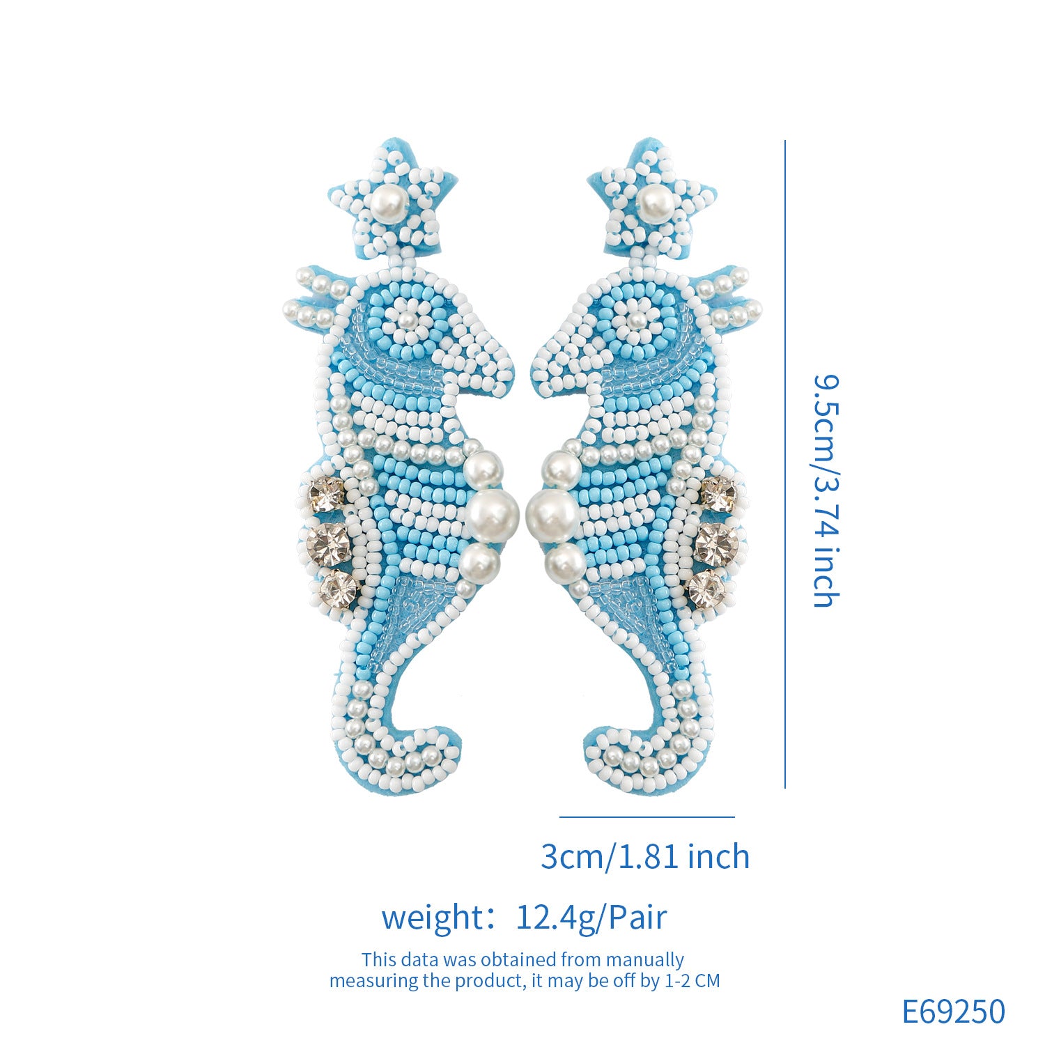 Wholesale Holiday-inspired hand-beaded Bohemian rice bead earrings